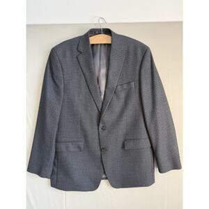 Lauren Ralph Lauren Gray Houndstooth Blazer Sport Coat Mens 44R Stretch